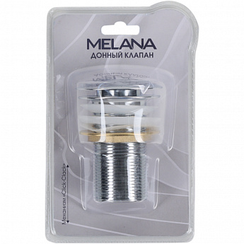 картинка Донный клапан Melana без перелива MLN-330302CH в блистере хром 